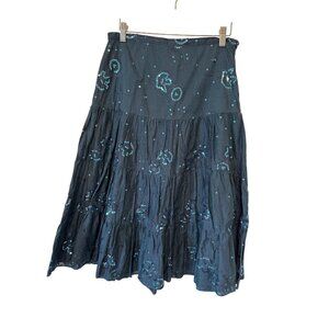 Charlotte Russe Teal Sequin Embellished Cotton Skirt Size 3